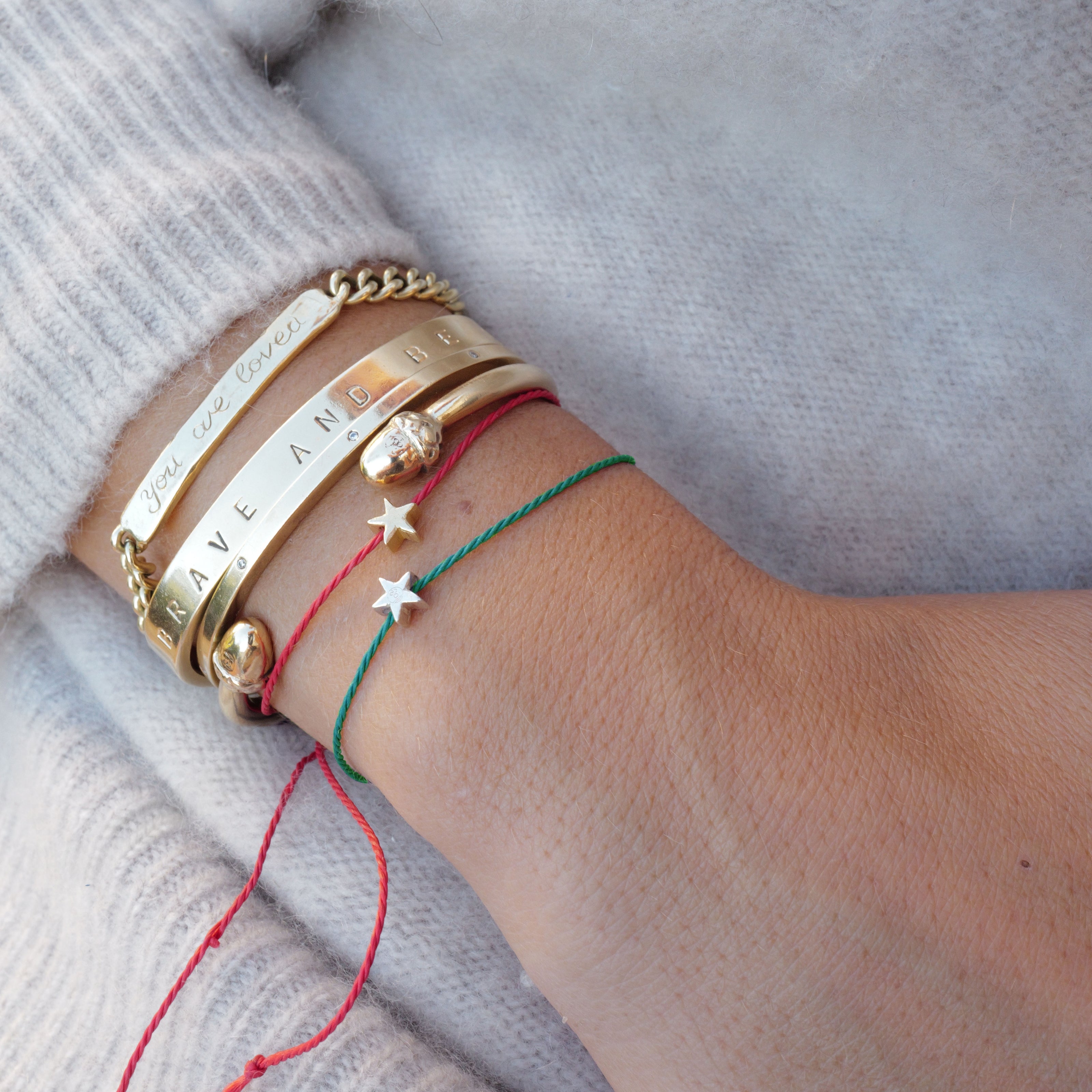 Silver Tiny Star Cord Bracelet