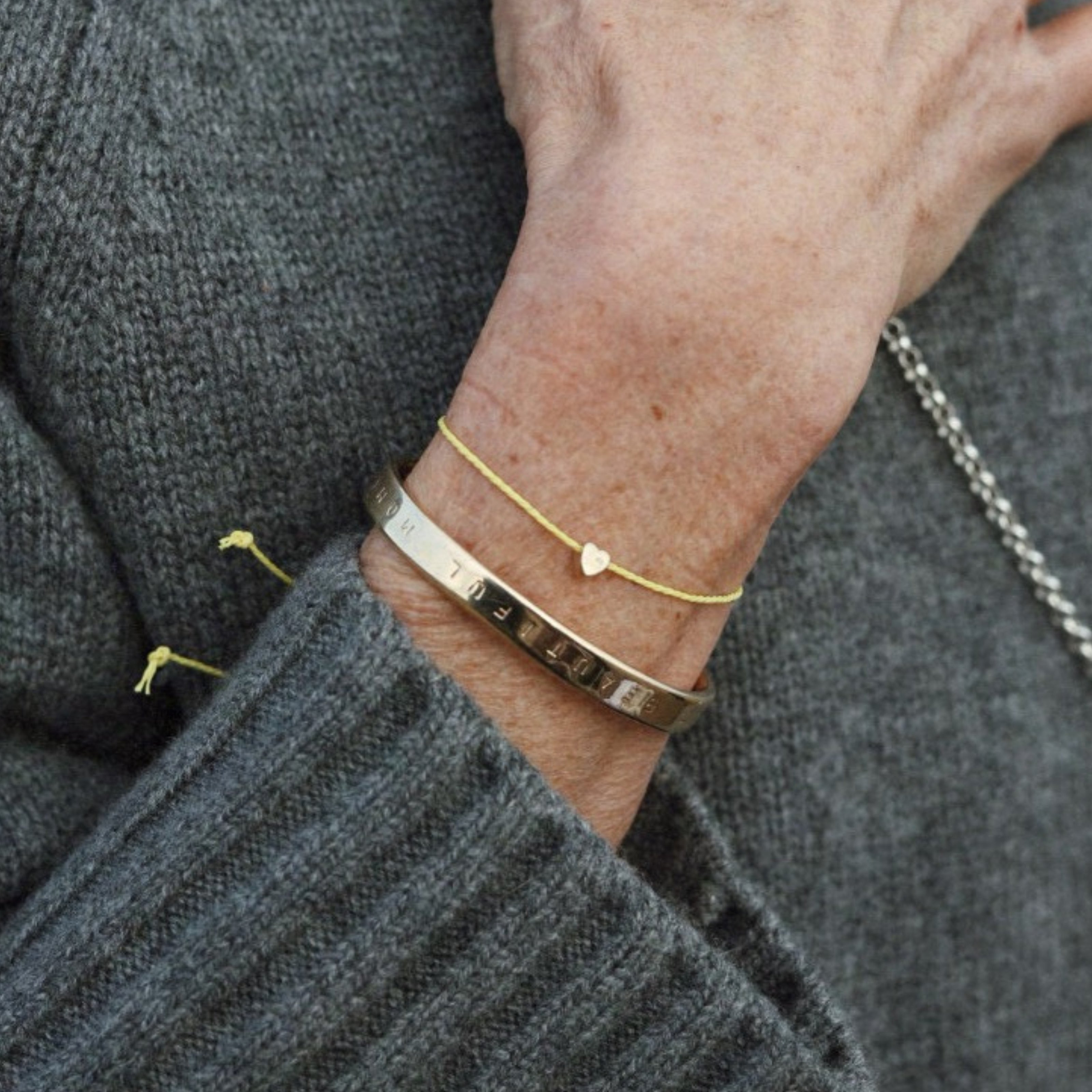 Gold Tiny Heart Cord Bracelet
