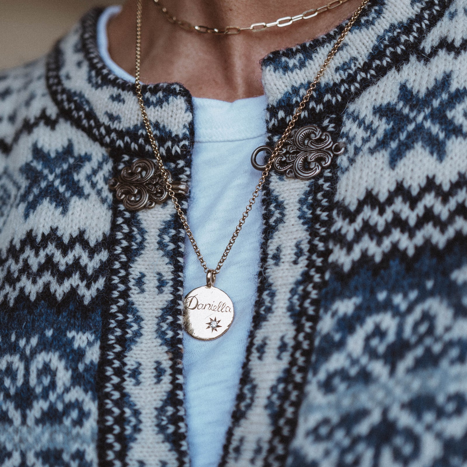 Gold Diamond Midnight Moon Necklace