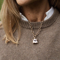 MILENA Gold Morganite & Diamond Pendant Necklace