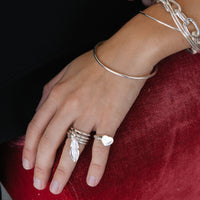 Silver Heart Signet Ring