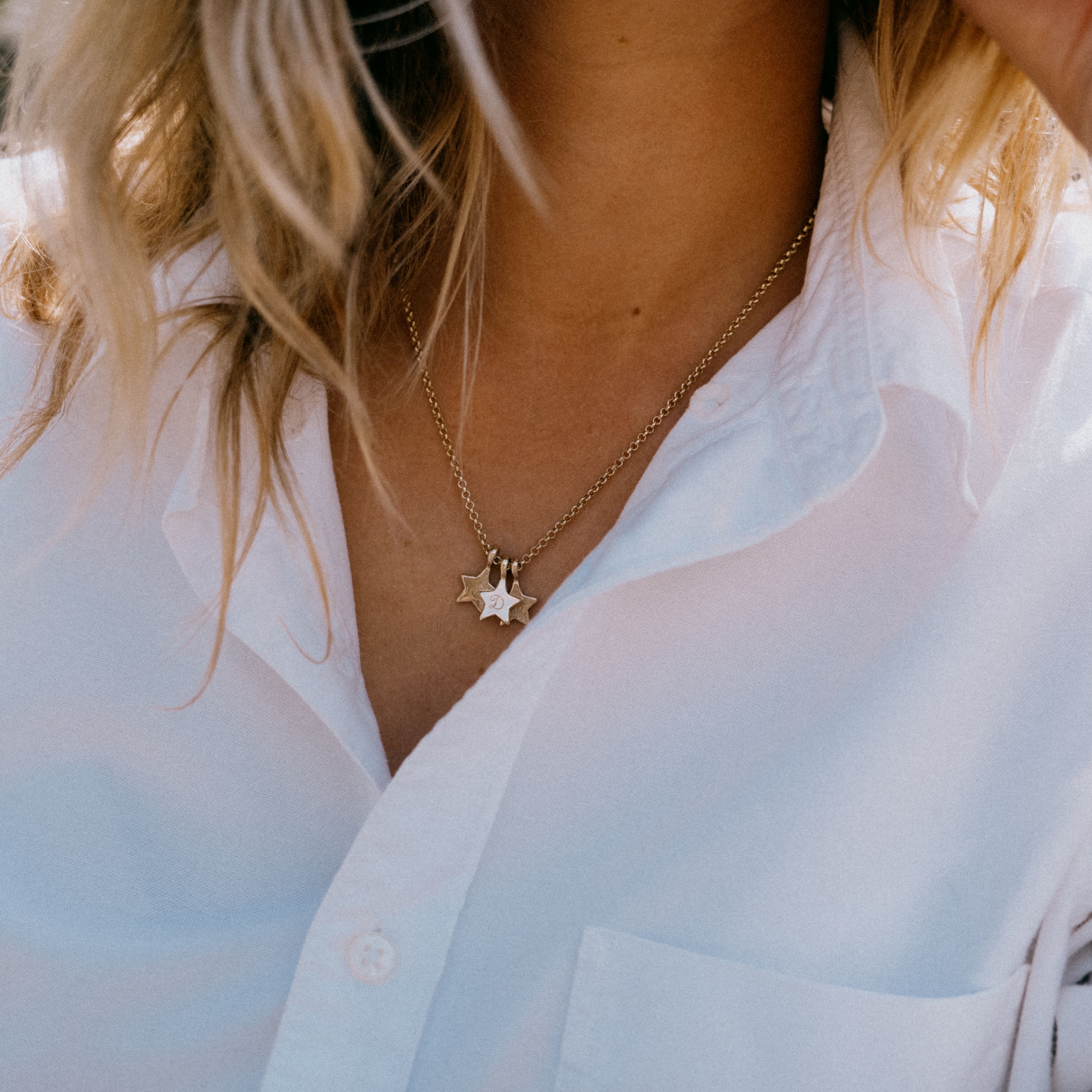 Gold Trio Guiding Star Necklace
