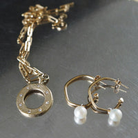 Silver Large White Pearl Earring Charms