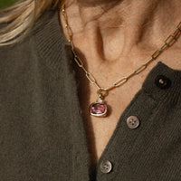 ROSALYN Gold Pink Tourmaline & Diamond Necklace