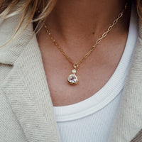 CALANTHE Gold Peach Sapphire & Diamond Necklace