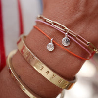 Silver Smiley Face Cord Bracelet