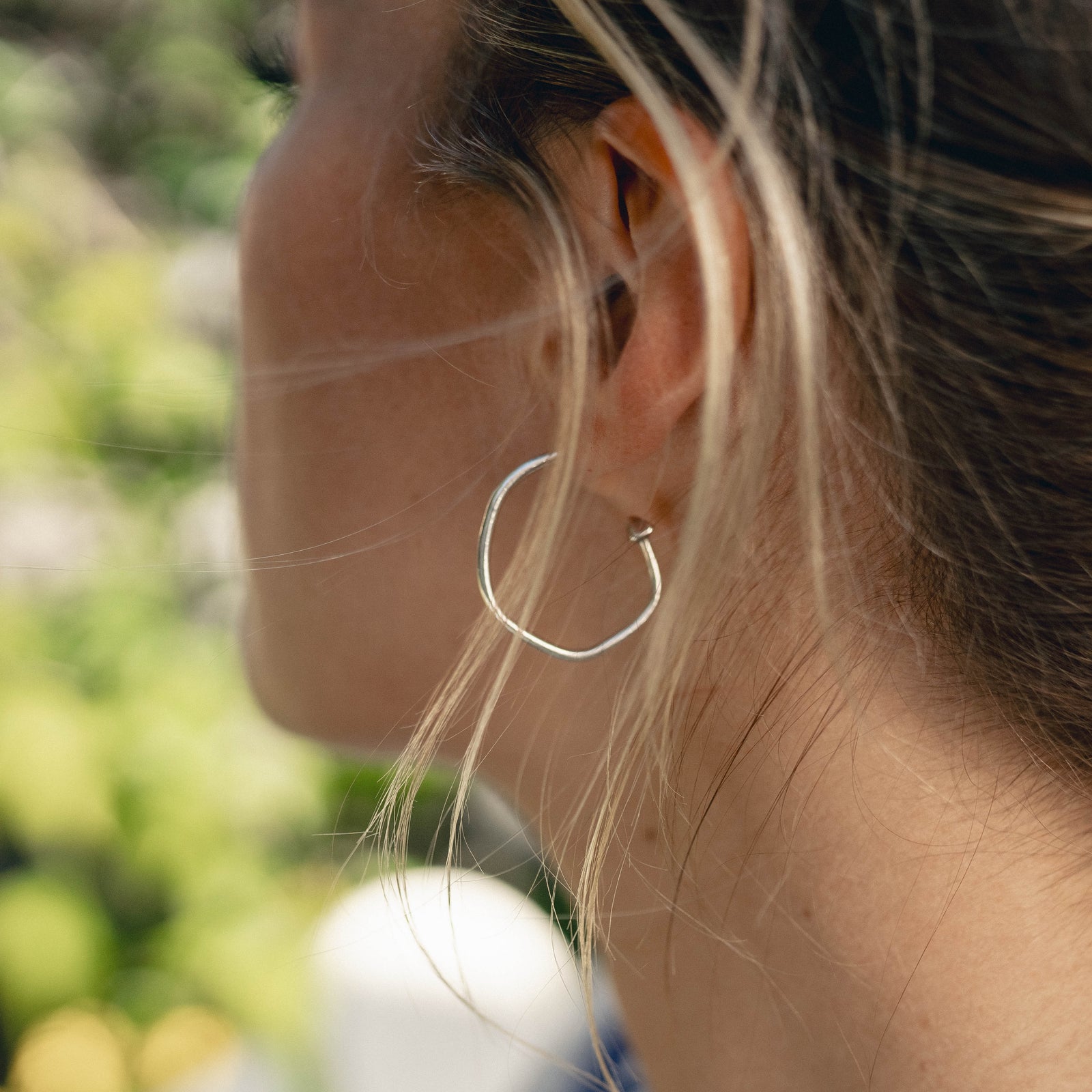 Silver Maxi Cupid Hoop Earrings