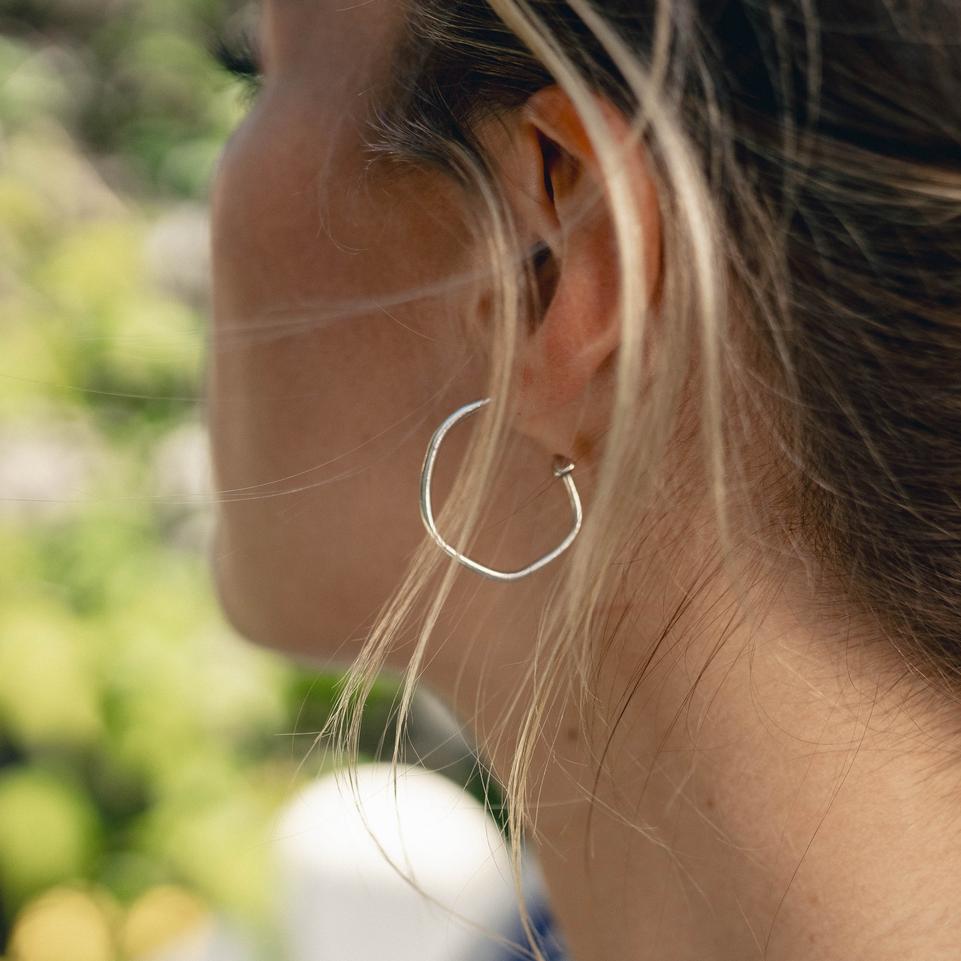 Silver Maxi Cupid Hoop Earrings