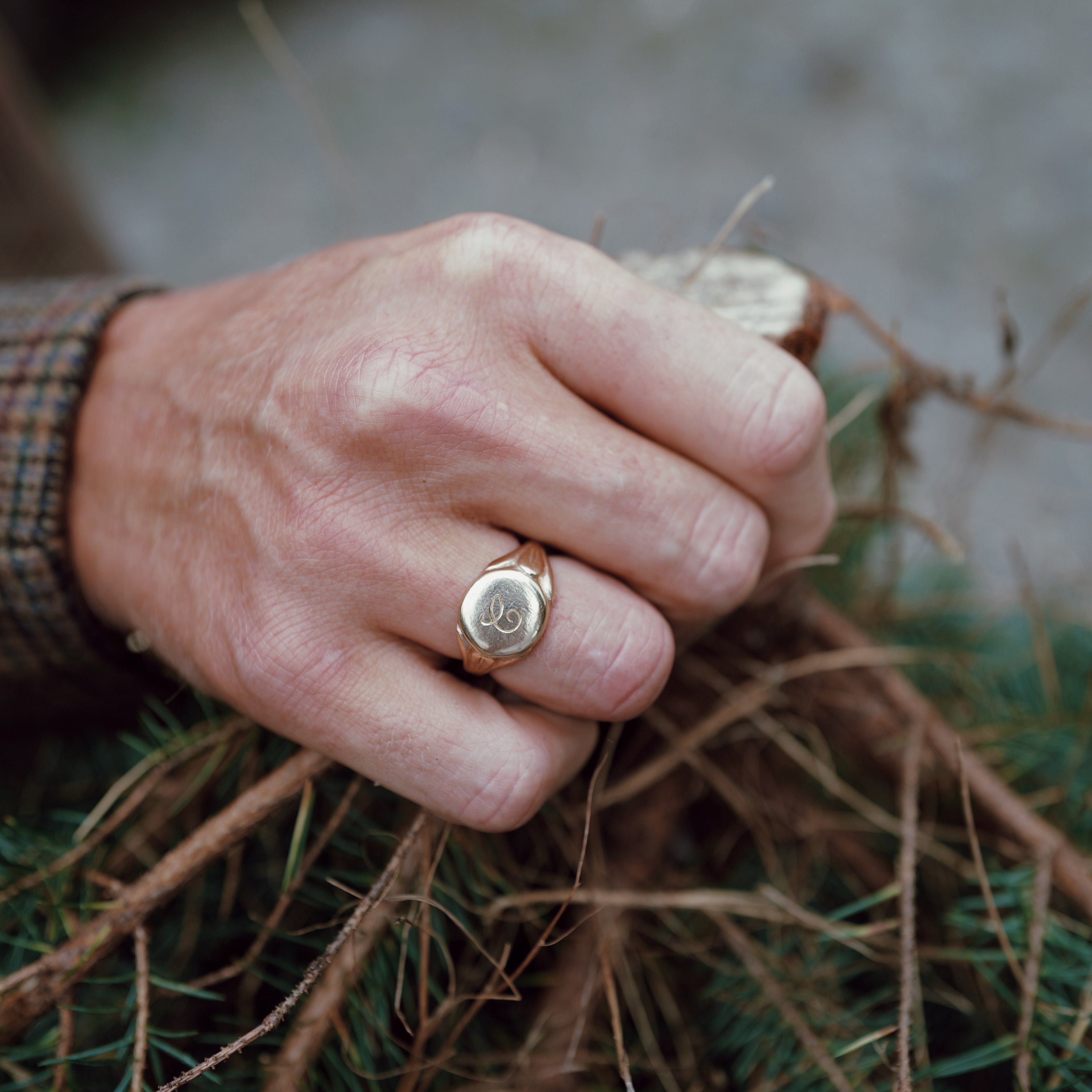 Gold Grandfather Signet Ring