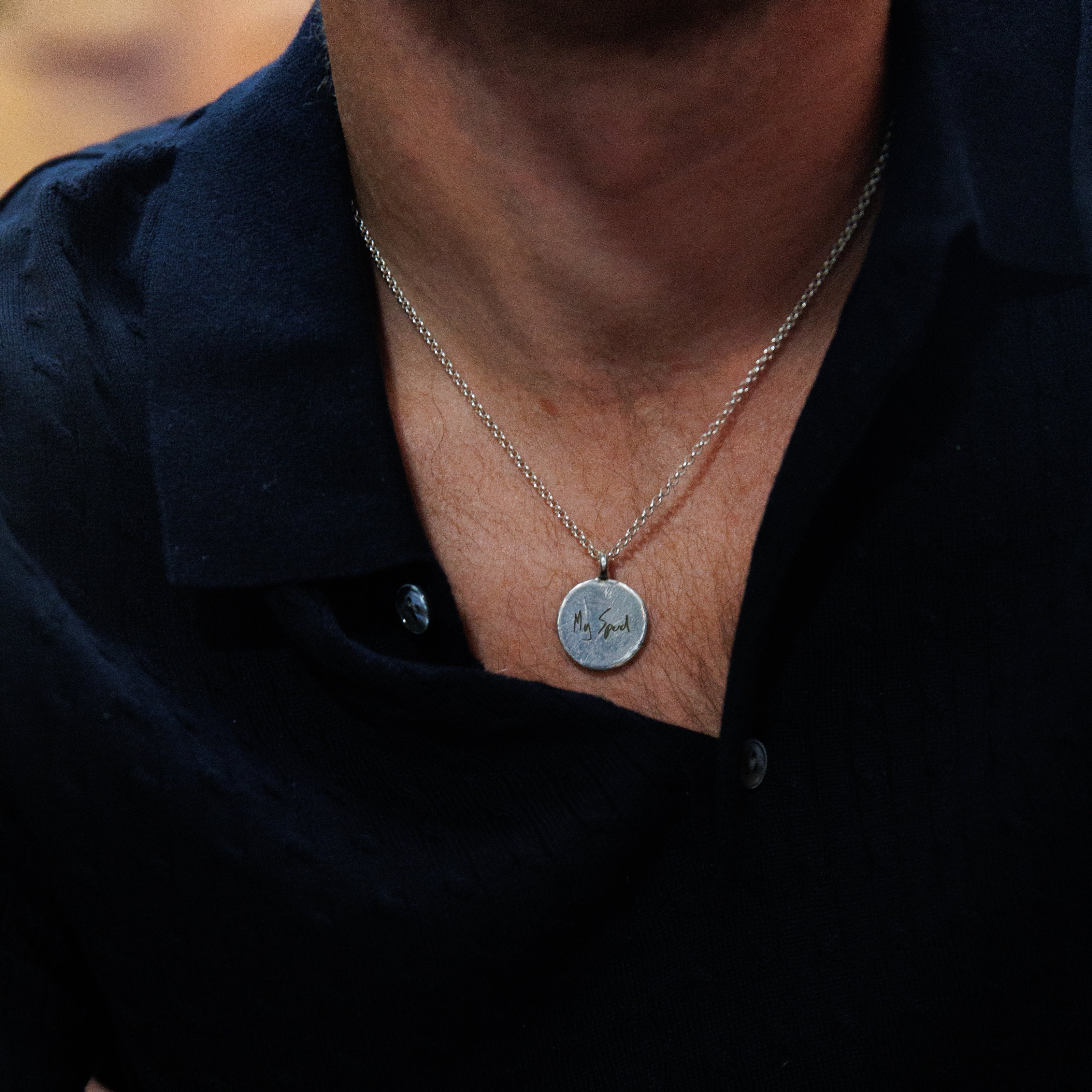 Silver Large Moon Necklace