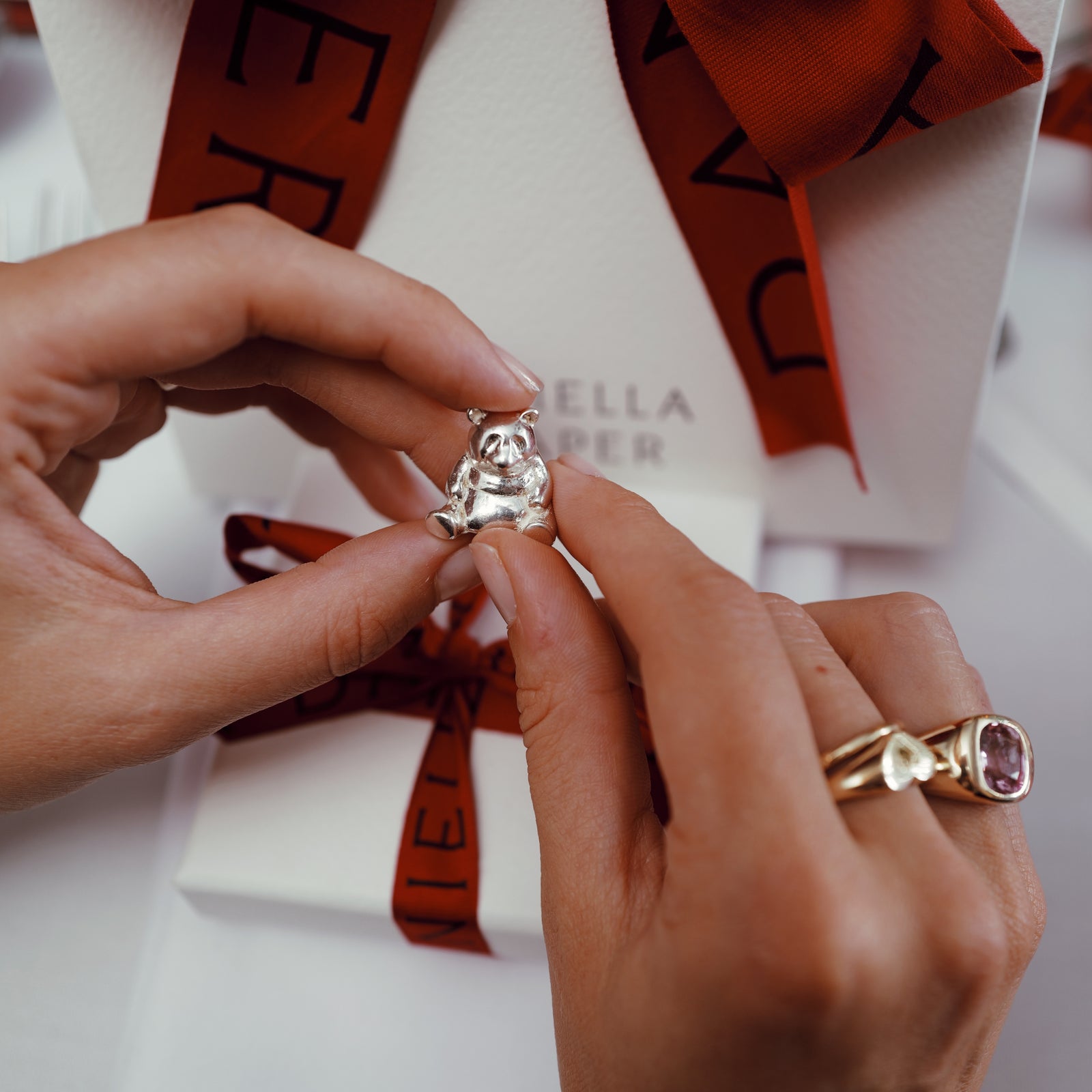 'Pan' Silver Panda Keepsake