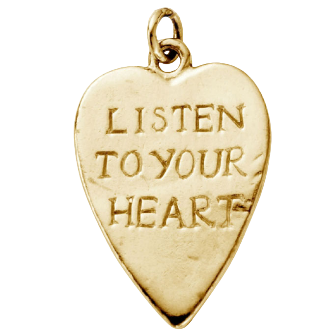 Gold Heart Token Charms