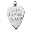 Silver Heart Token Charms