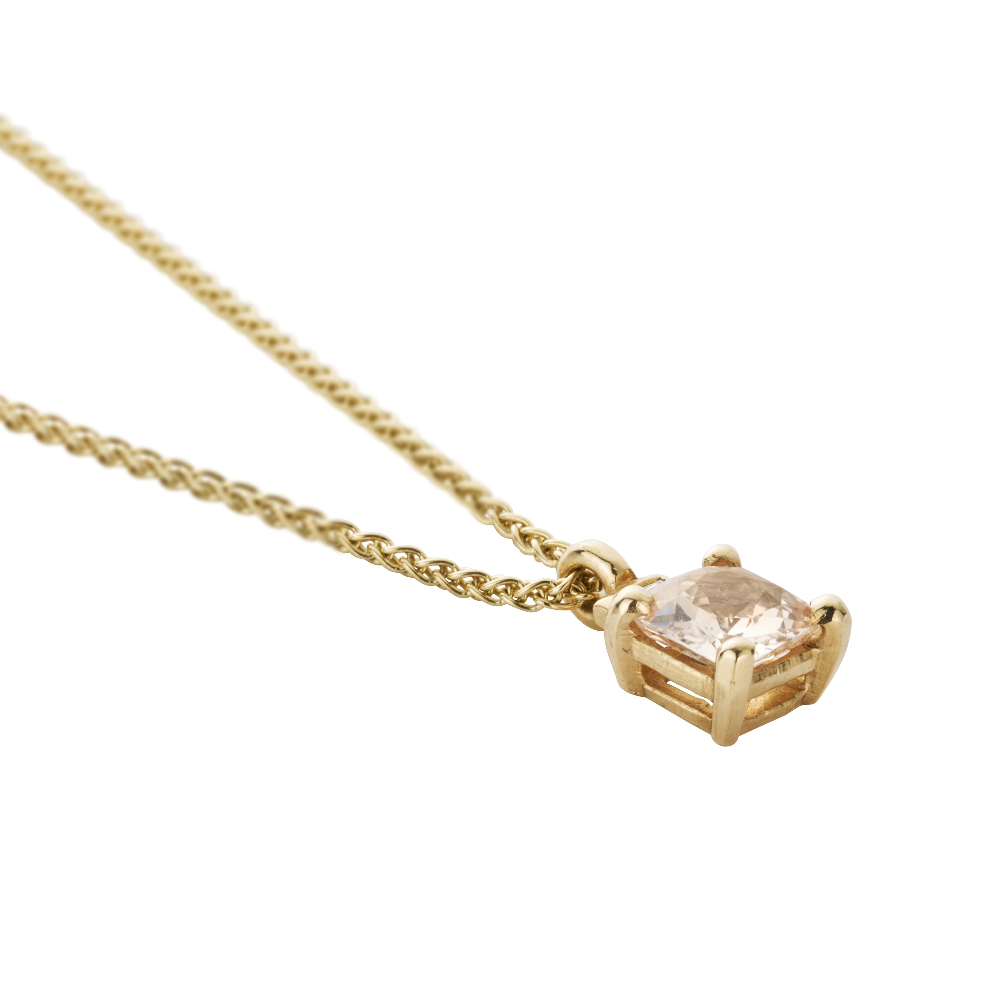 VALENTINA Gold Peach Sapphire & Diamond Necklace