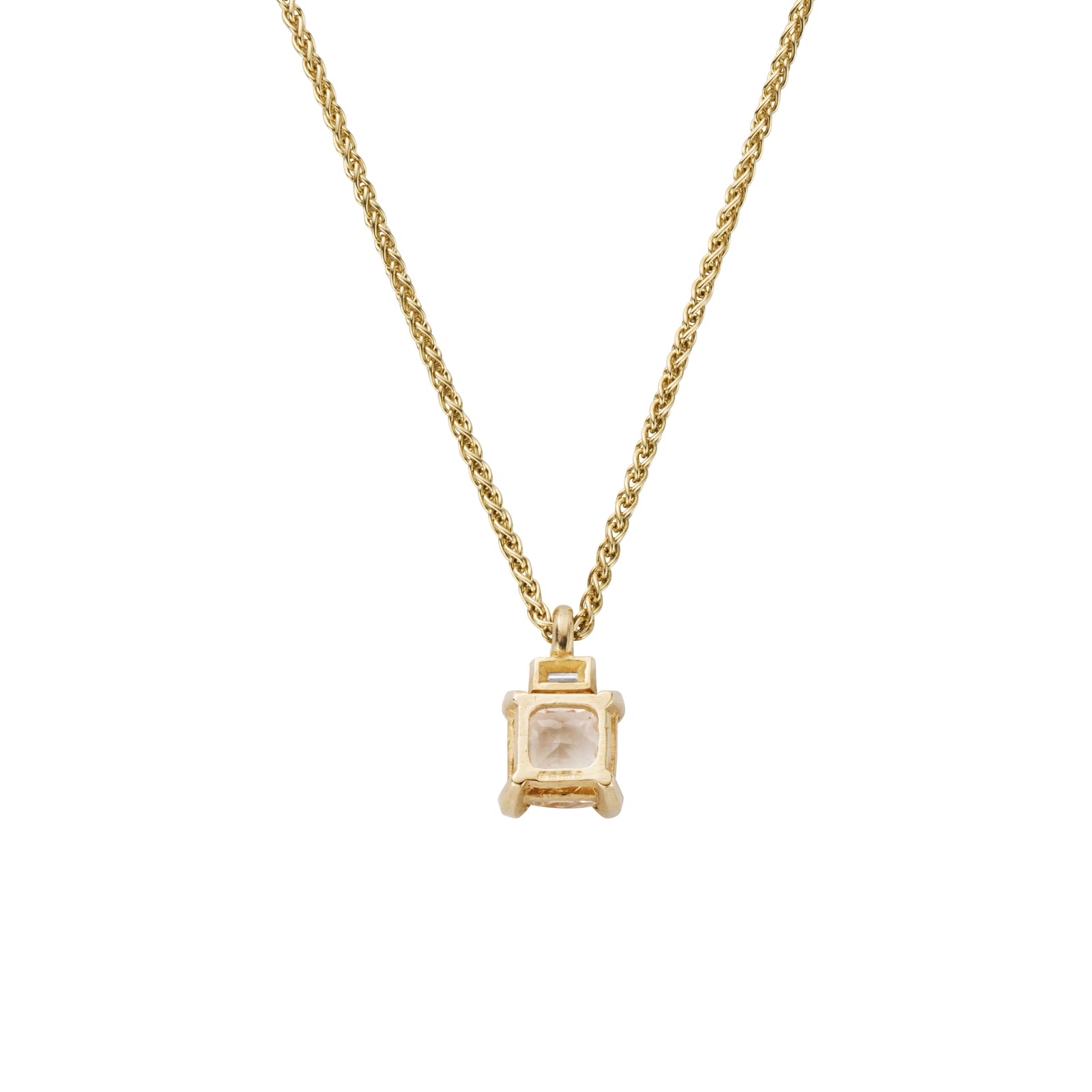 VALENTINA Gold Peach Sapphire & Diamond Necklace