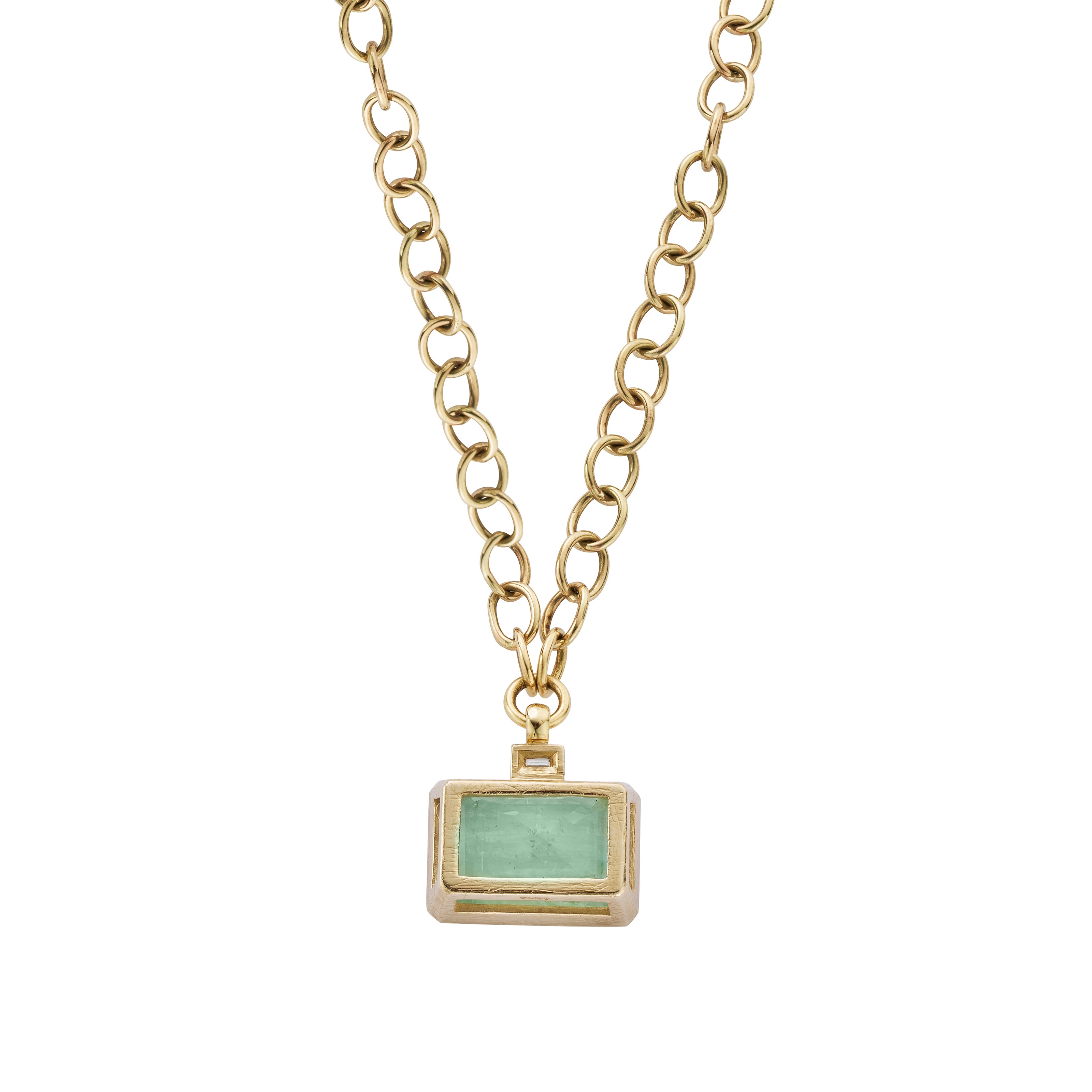 VEDIA Gold Emerald & Diamond Necklace