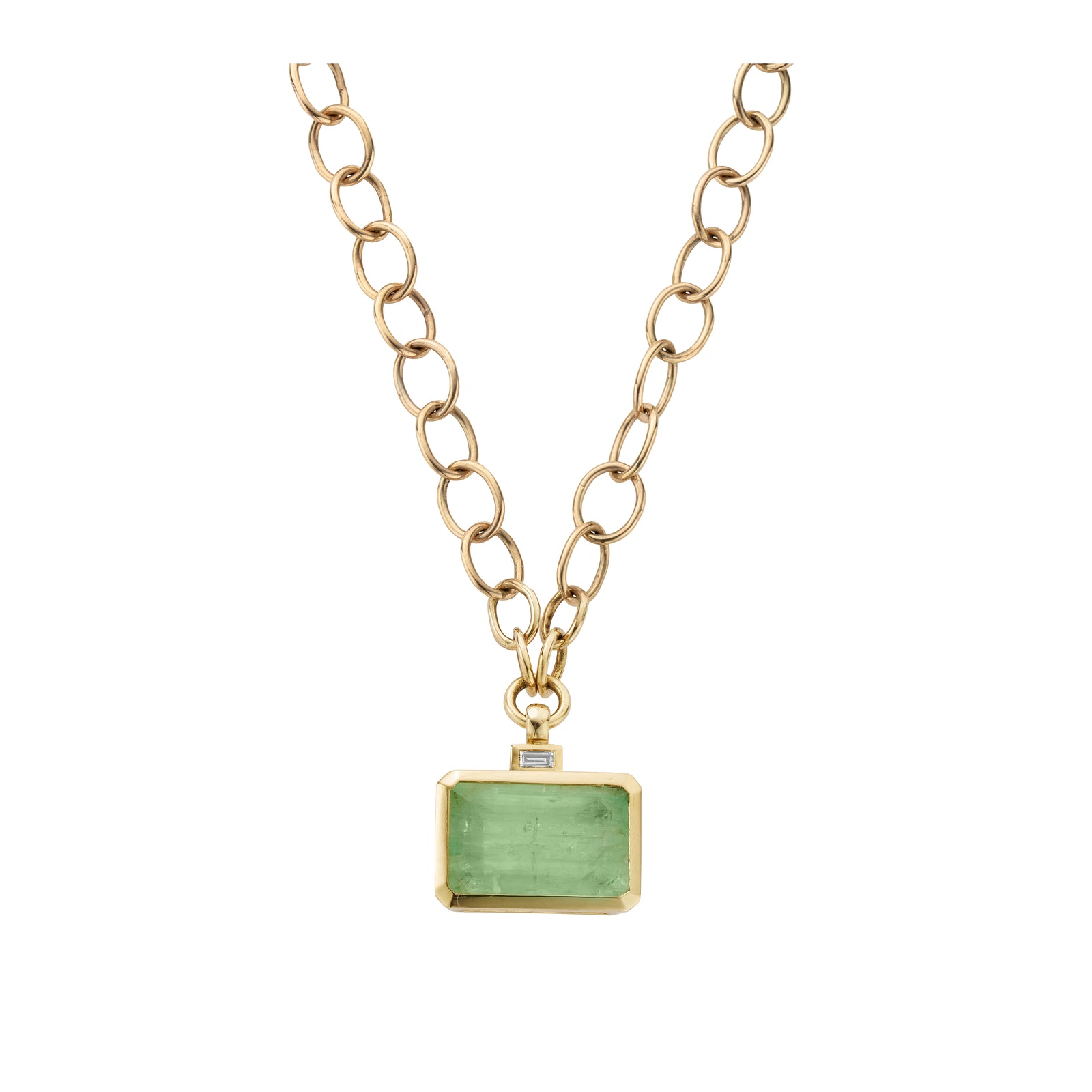 VEDIA Gold Emerald & Diamond Necklace