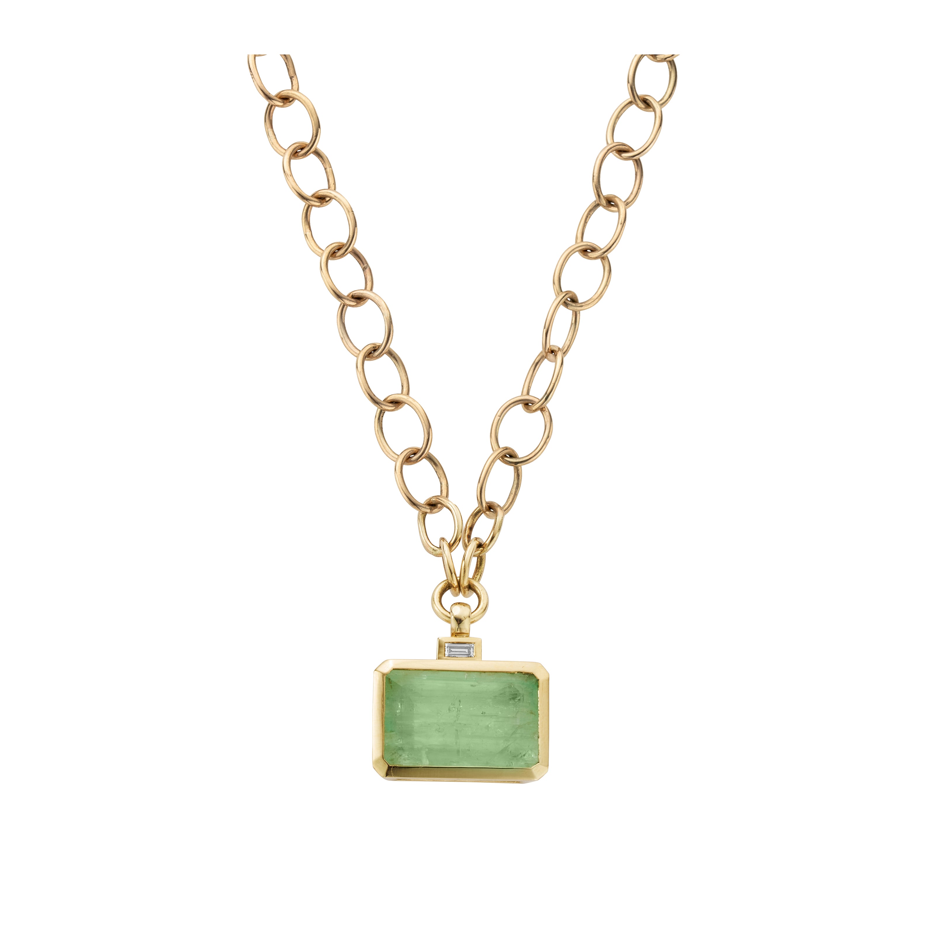 VEDIA Gold Emerald & Diamond Necklace