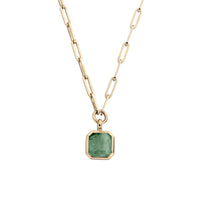 VIRIBUS Gold Emerald Trace Chain Necklace