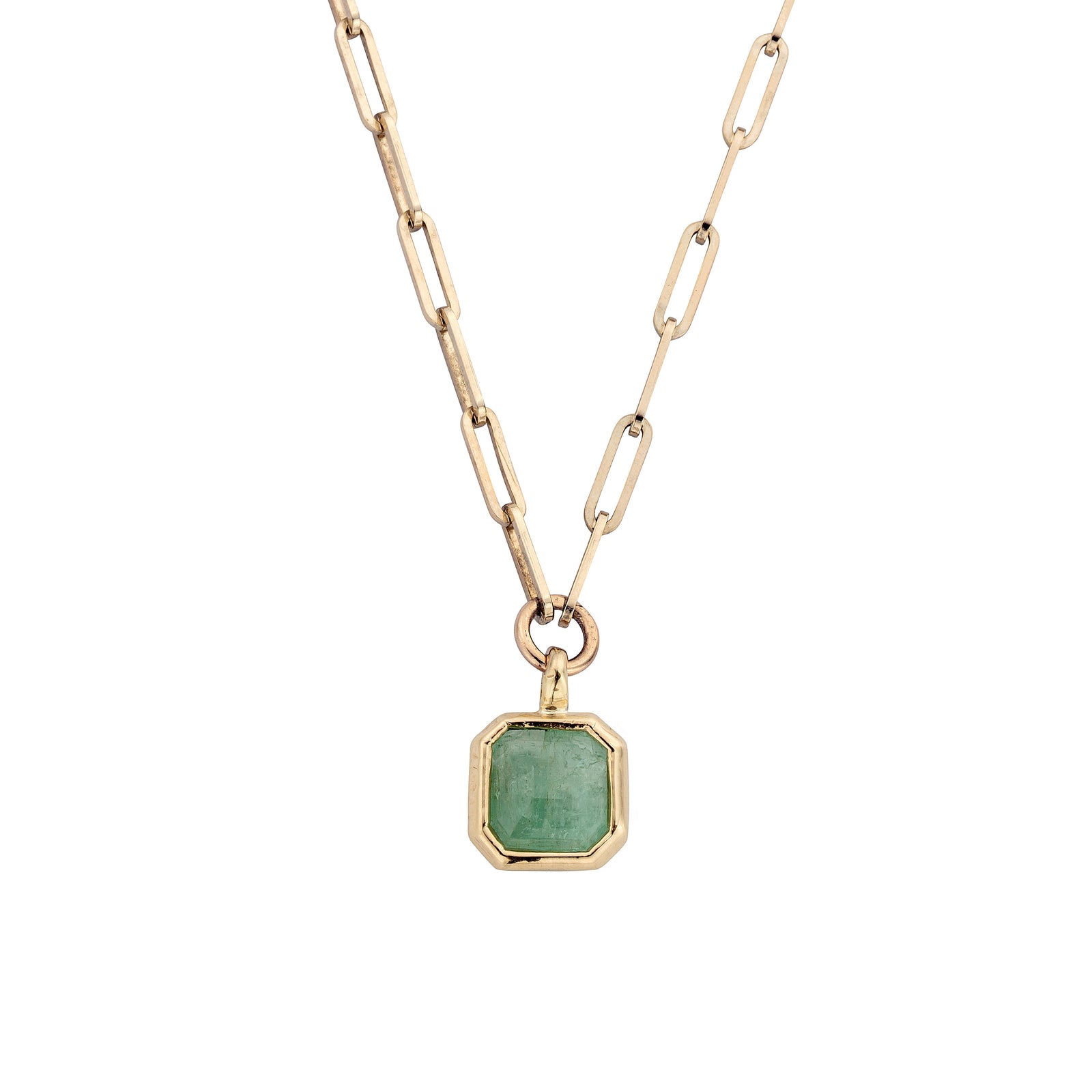 VIRIBUS Gold Emerald Trace Chain Necklace