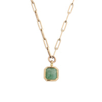 VIRIBUS Gold Emerald Trace Chain Necklace