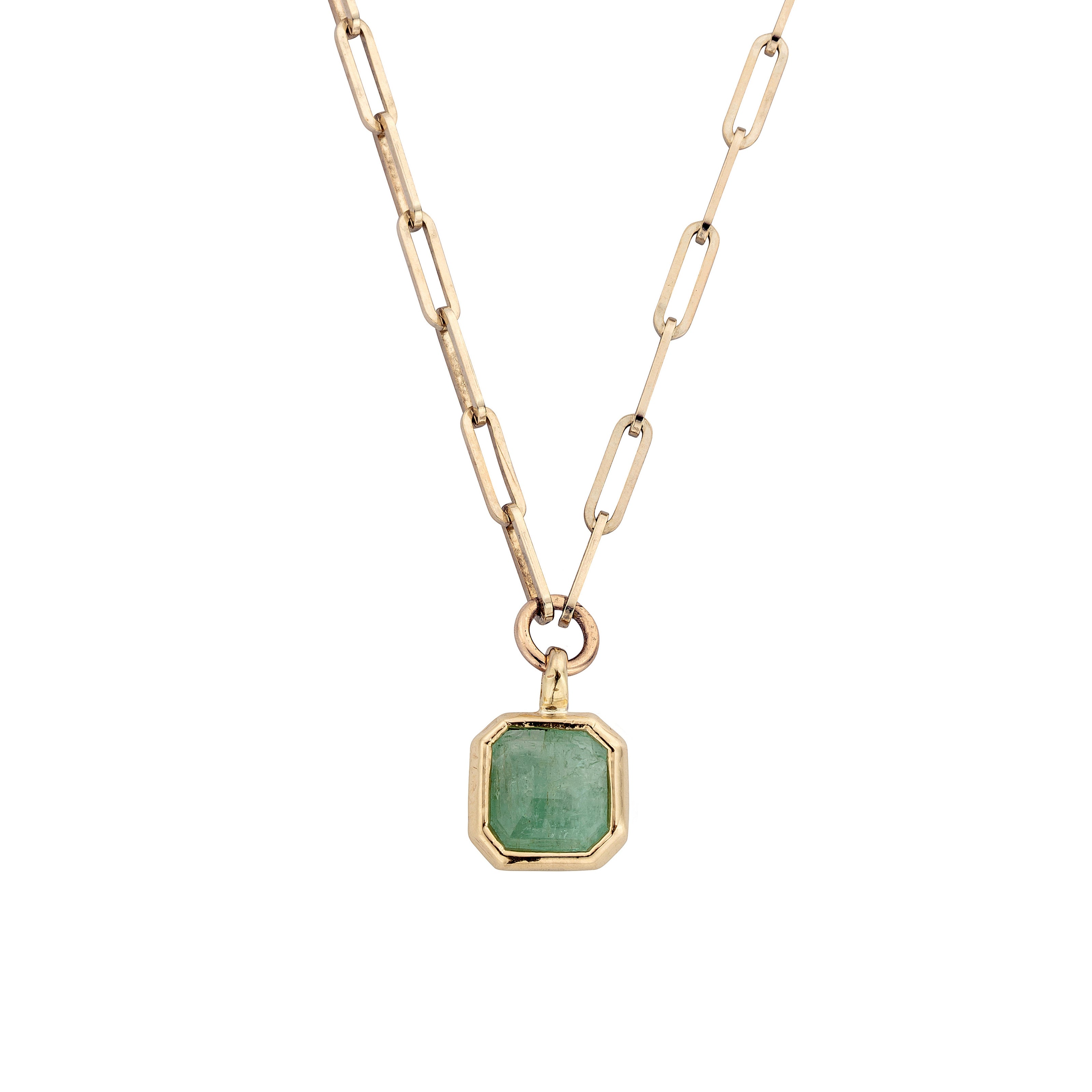 VIRIBUS Gold Emerald Trace Chain Necklace