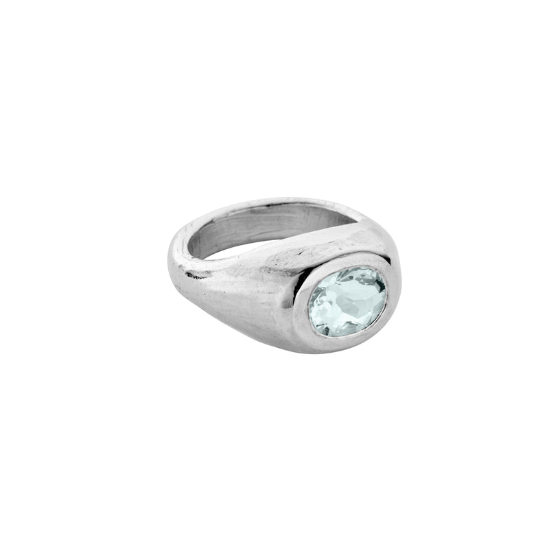 VARANA Silver Zimbaqua Aquamarine Ring