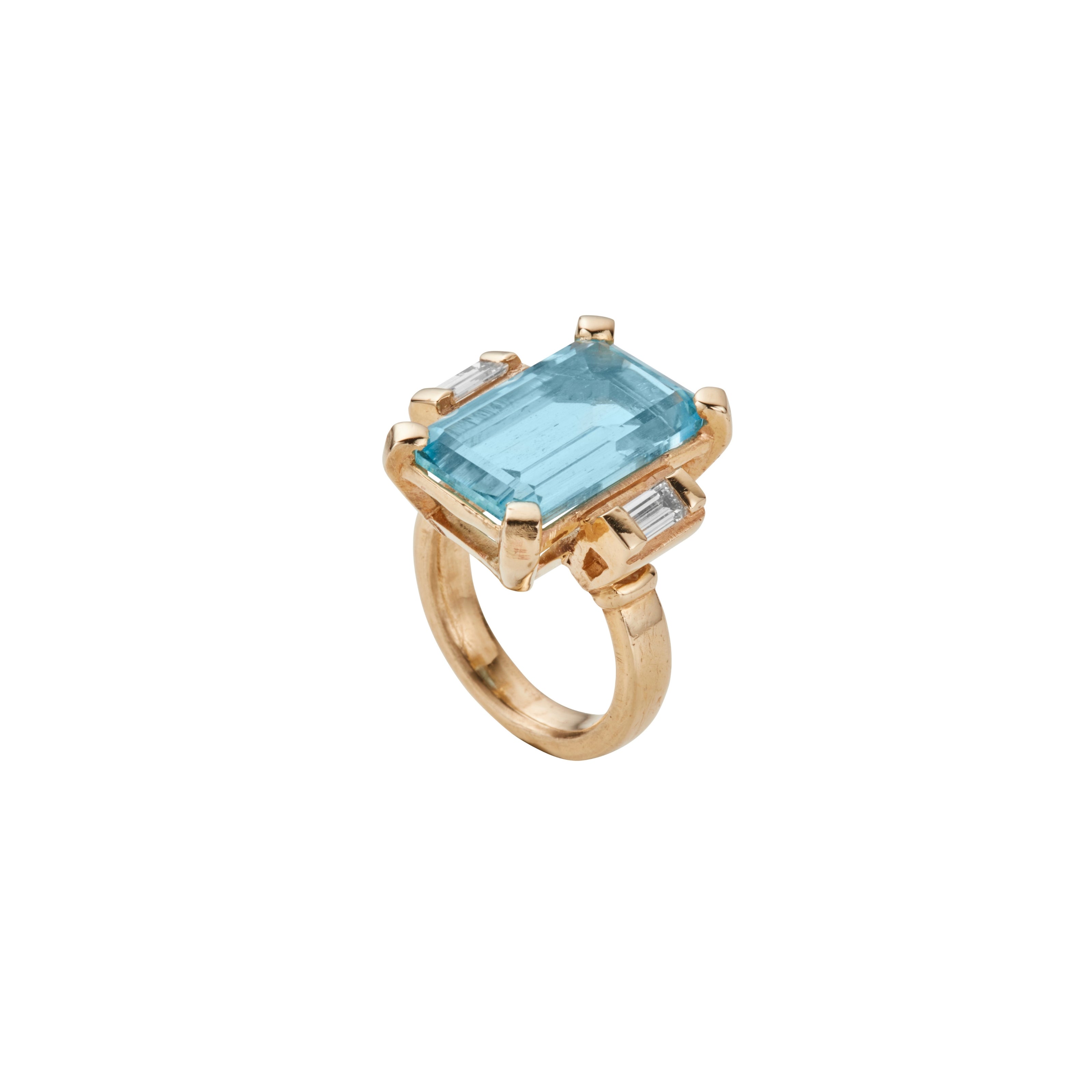 WATER OF THE SEA Gold Aquamarine & Diamond Ring
