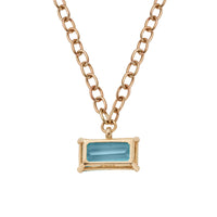 WATER OF THE SEA Gold Rectangle Aquamarine Necklace