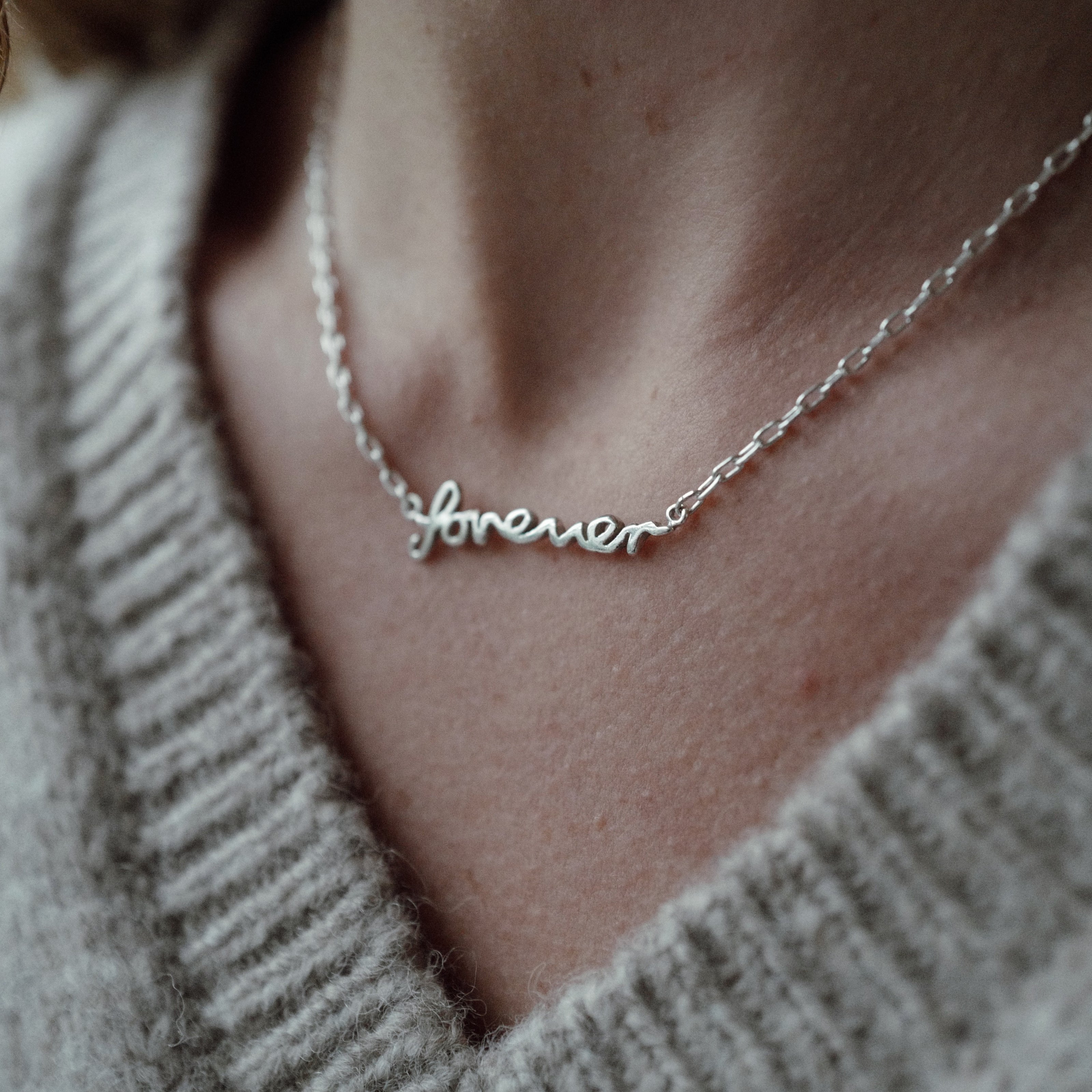 Silver 'Forever' Affirmation Necklace