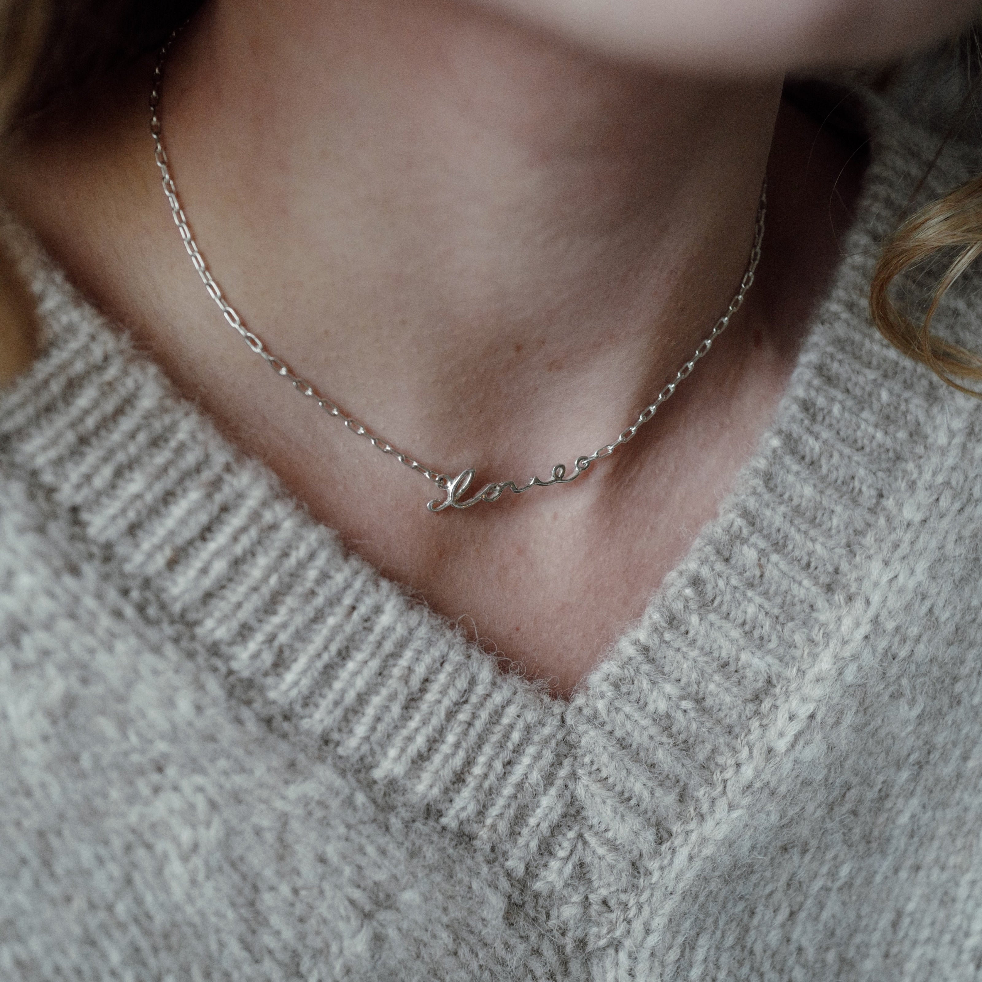 Silver 'Love' Affirmation Necklace