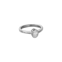 'The Story' 9ct White Gold Oval 0.5ct Natural Diamond Bezel Engagement Ring