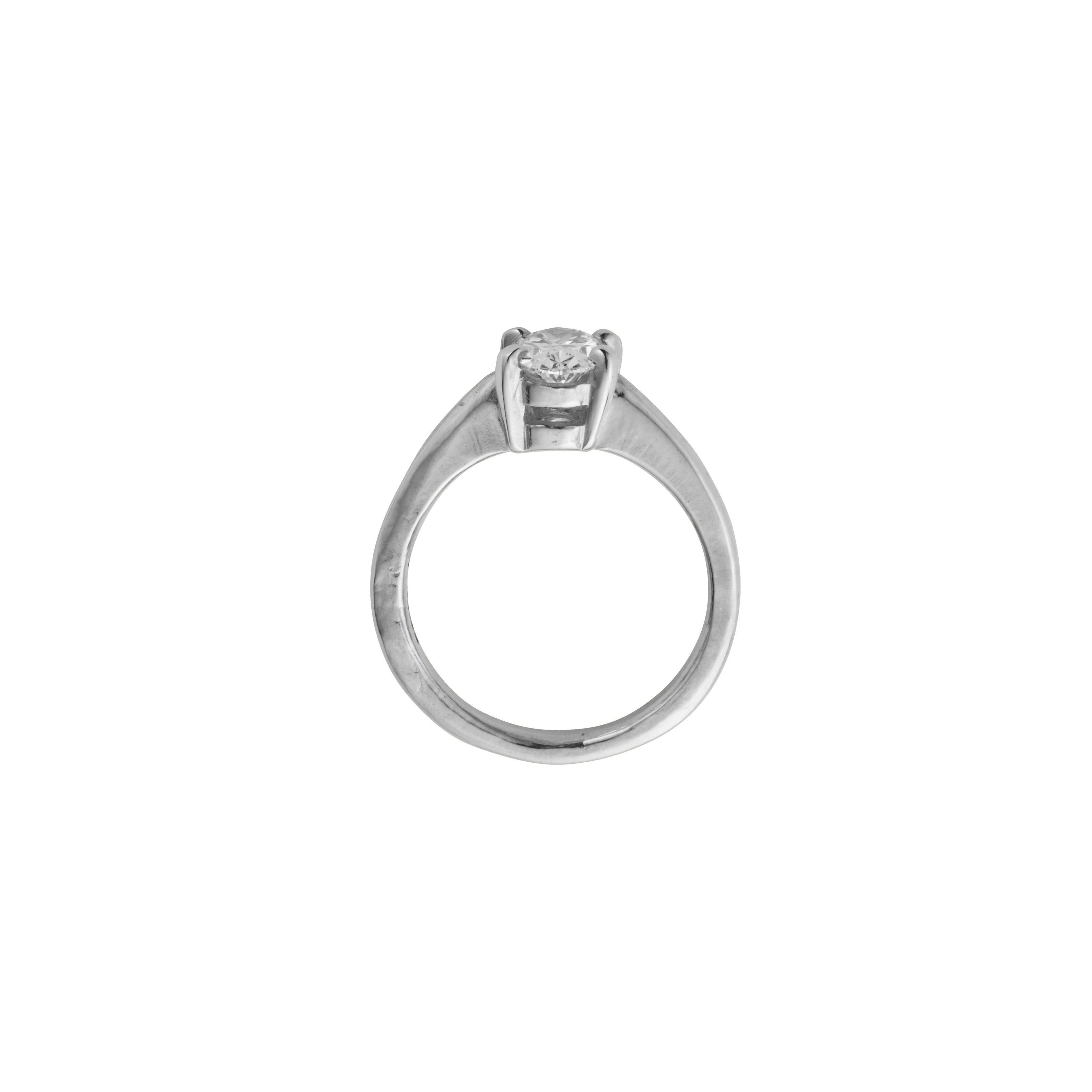 'The Story' 18ct White Gold Oval 1ct Natural Diamond Claw Engagement Ring