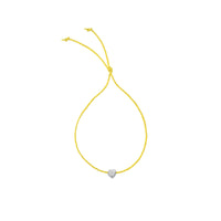 Silver Tiny Heart Cord Bracelet