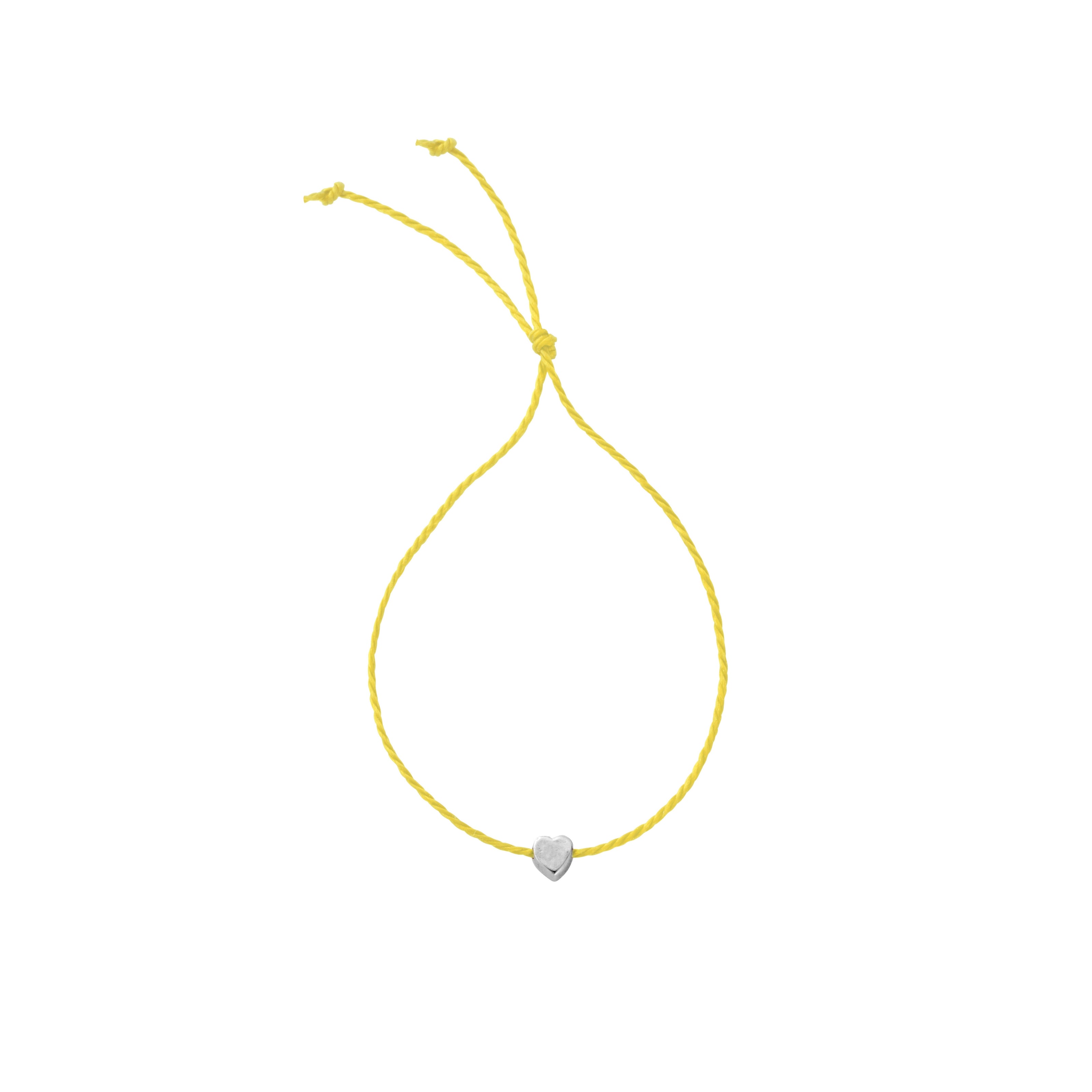 Silver Tiny Heart Cord Bracelet