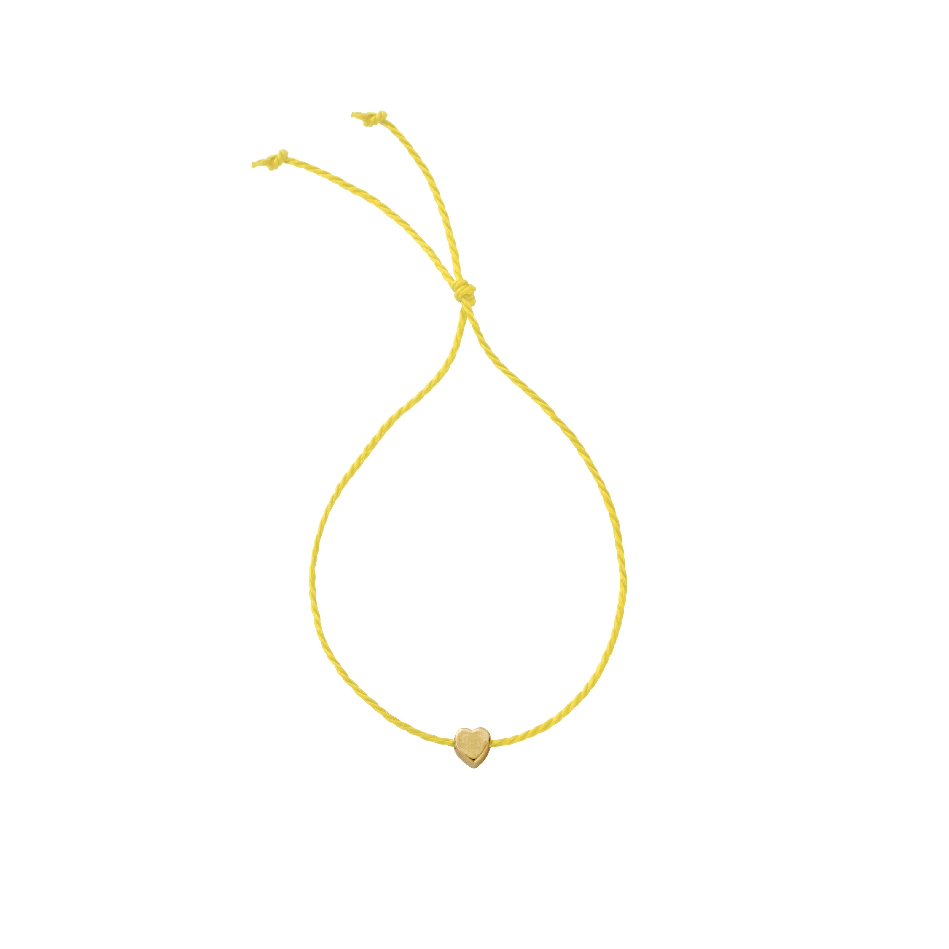 Gold Tiny Heart Cord Bracelet