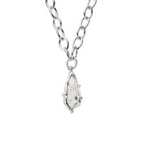 No.27 Silver Rock Crystal Pendant Sylt Chain Necklace