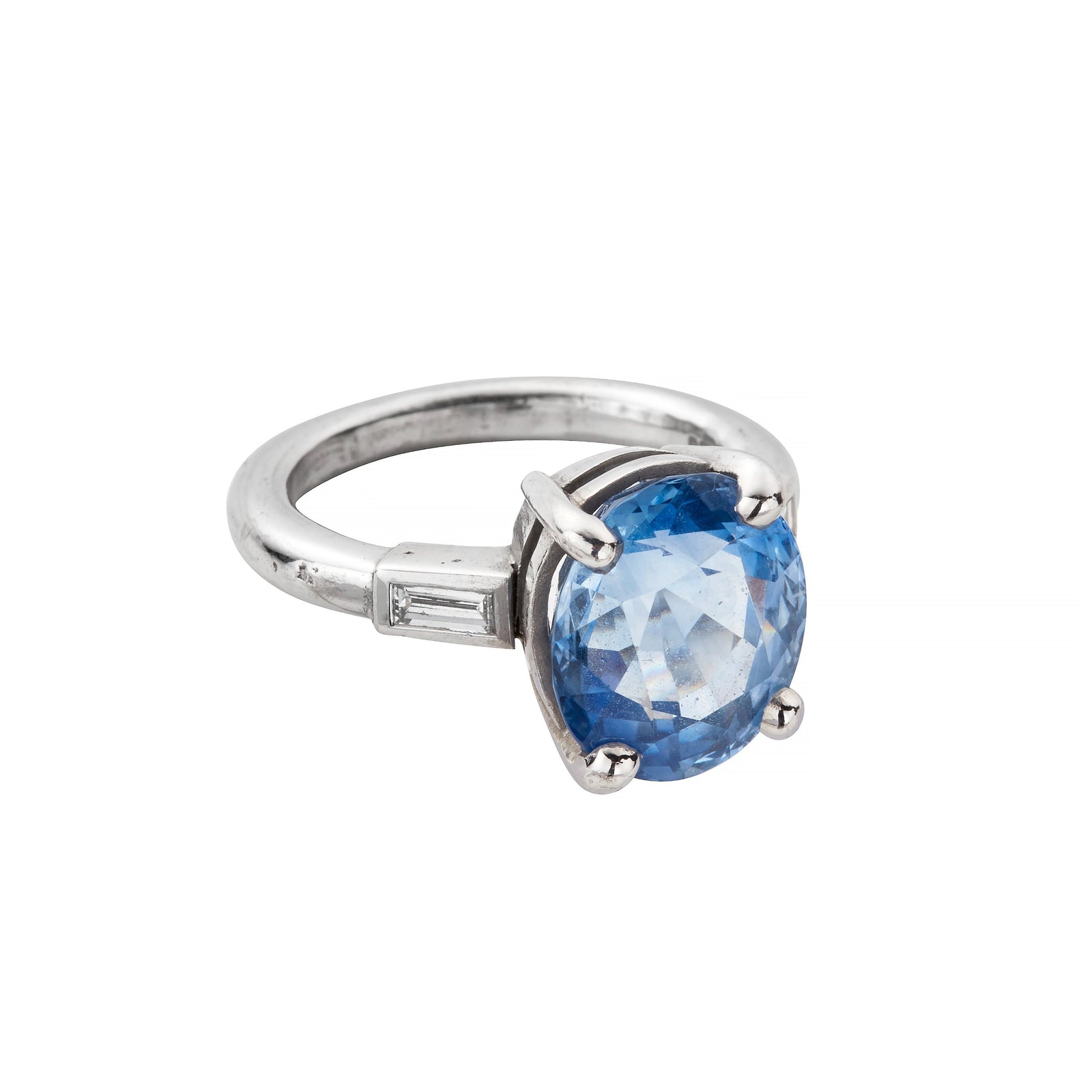 AARYA White Gold Blue Sapphire & Diamond Ring