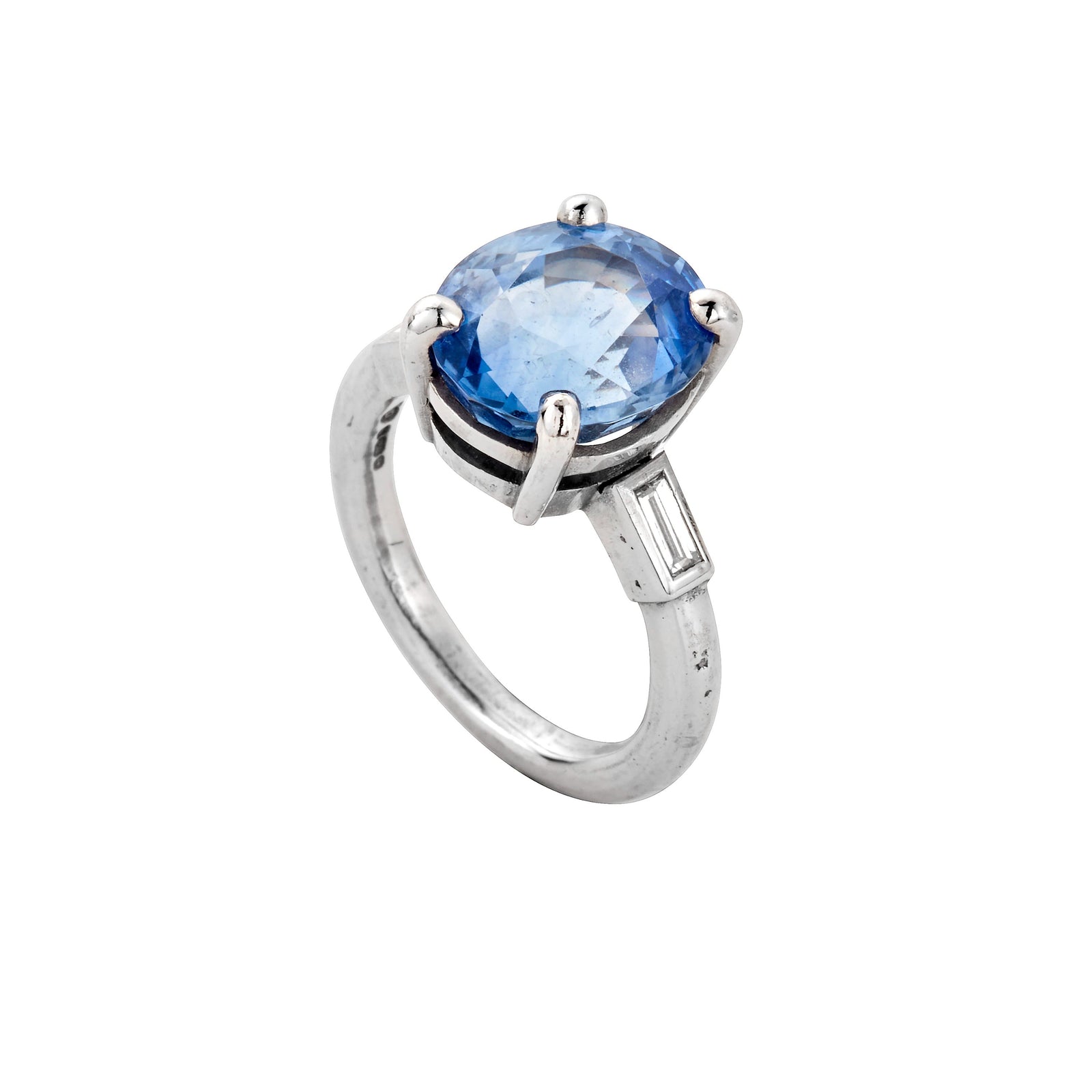 AARYA White Gold Blue Sapphire & Diamond Ring