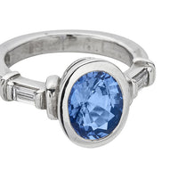 AARYANA White Gold Blue Sapphire & Diamond Ring