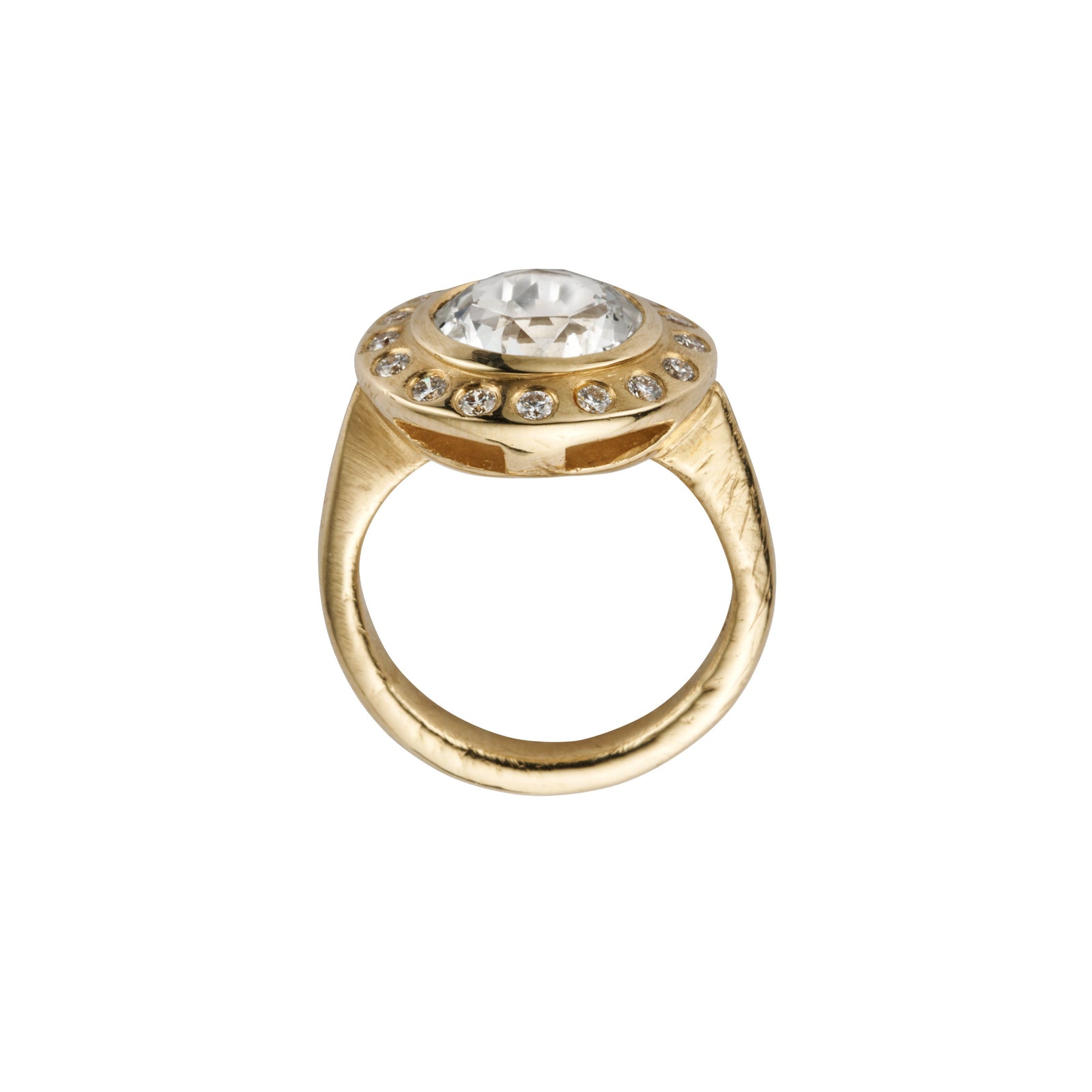 ADELINE Gold White Sapphire and Diamond Ring