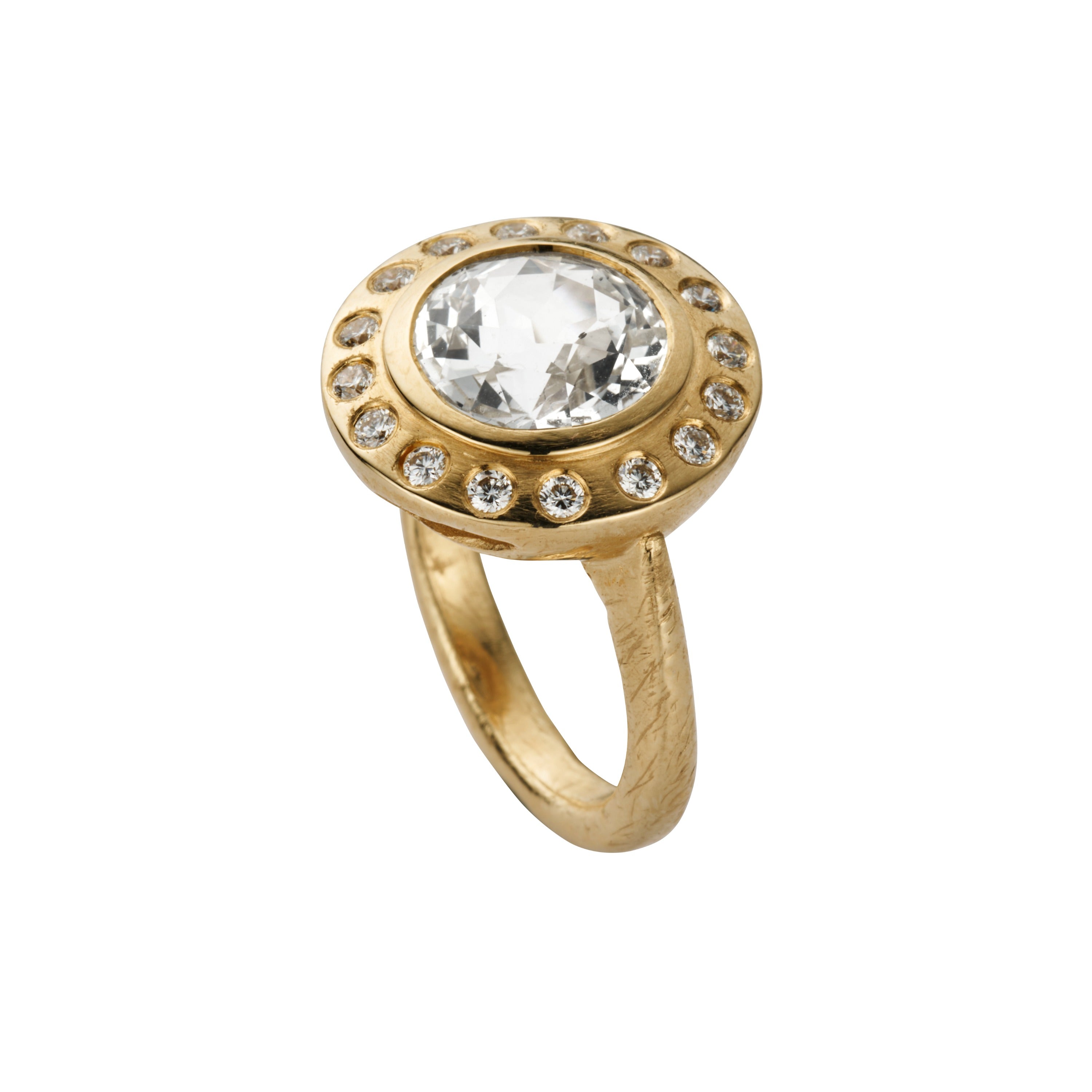 ADELINE Gold White Sapphire and Diamond Ring
