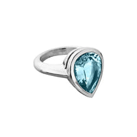 ALDA White Gold Pear Aquamarine Ring