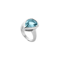 ALDA White Gold Pear Aquamarine Ring