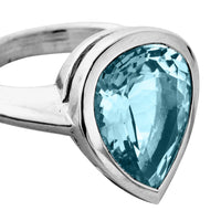 ALDA White Gold Pear Aquamarine Ring