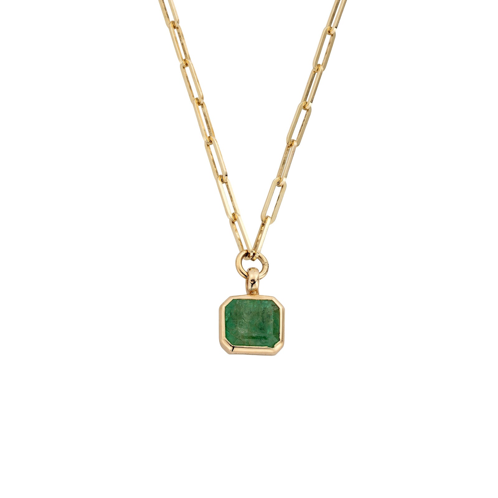 FILIS Gold Emerald Trace Chain Necklace