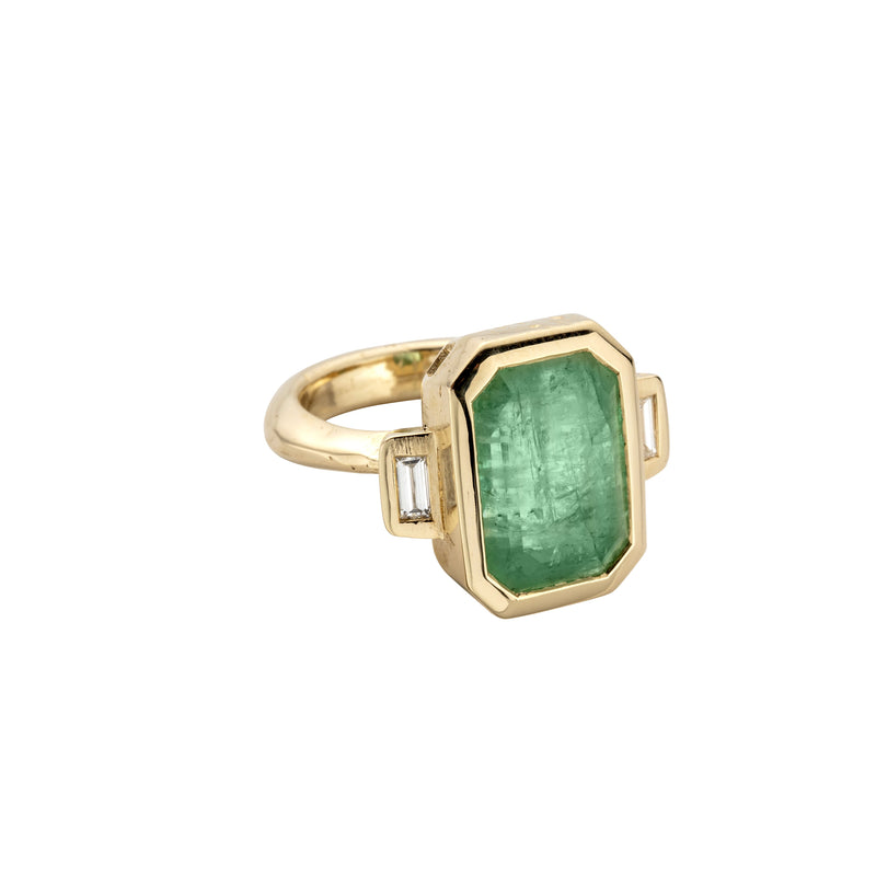 ALINA Gold Emerald & Diamond Ring