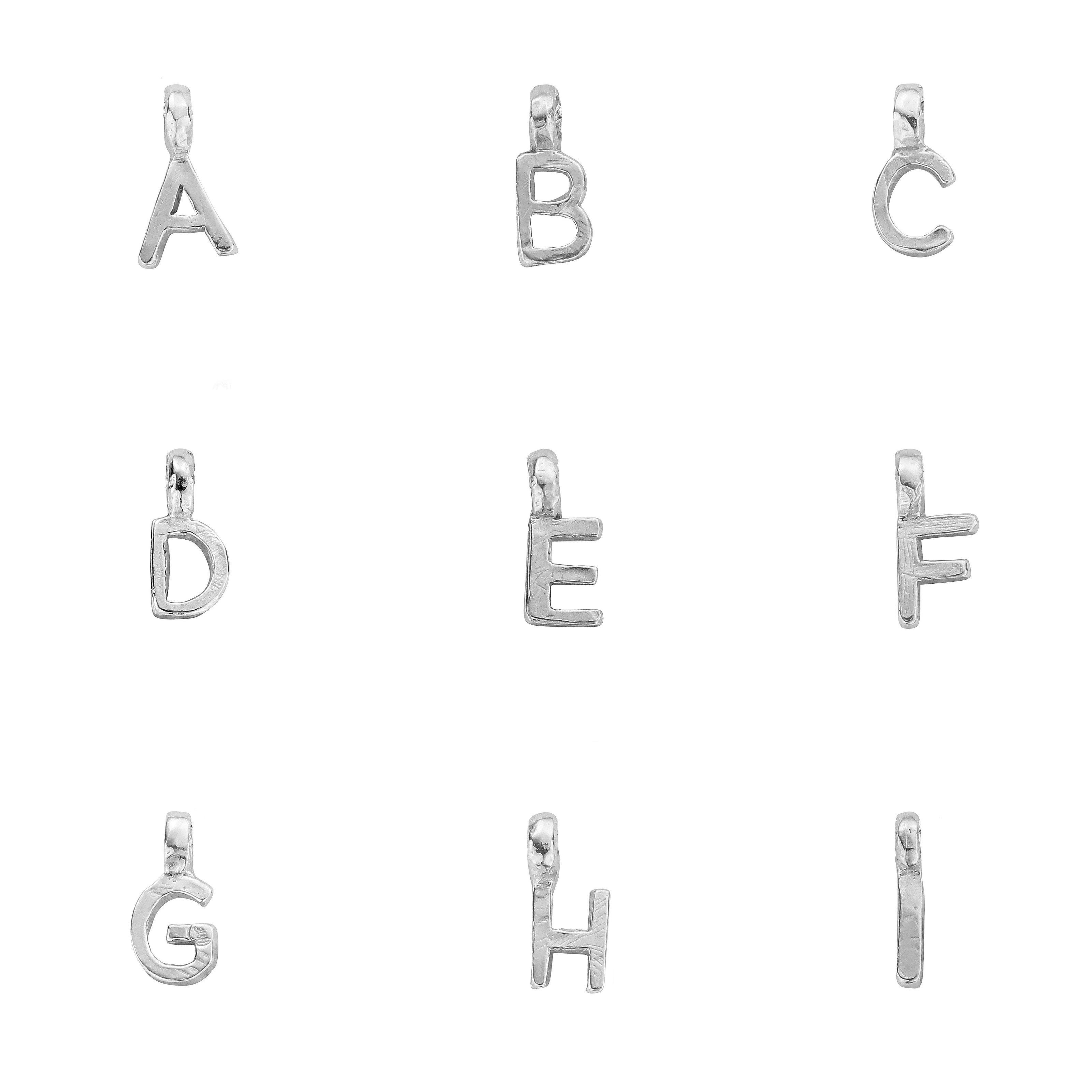Silver Mini Alphabet Charm