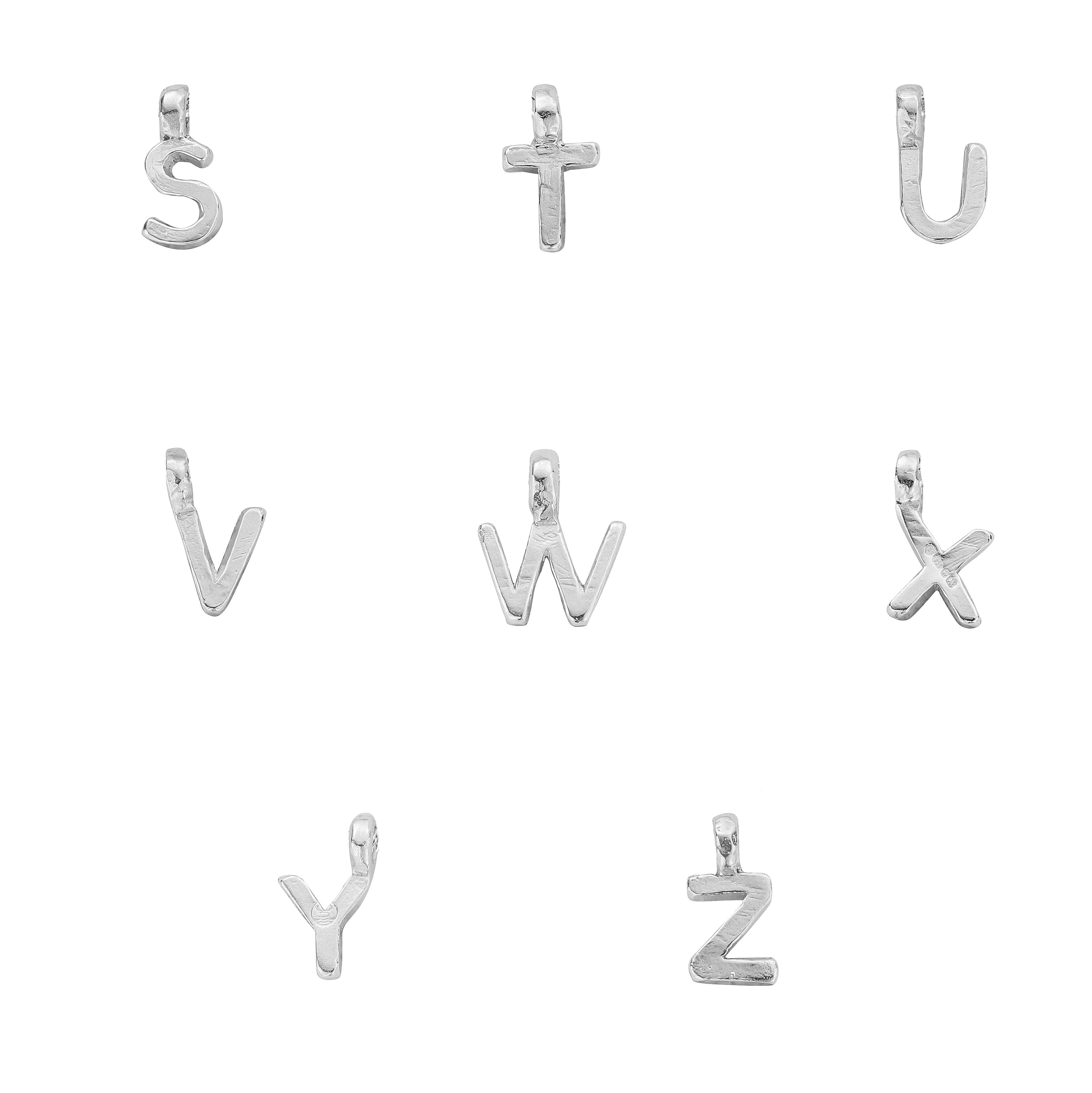 Silver Mini Alphabet Charm