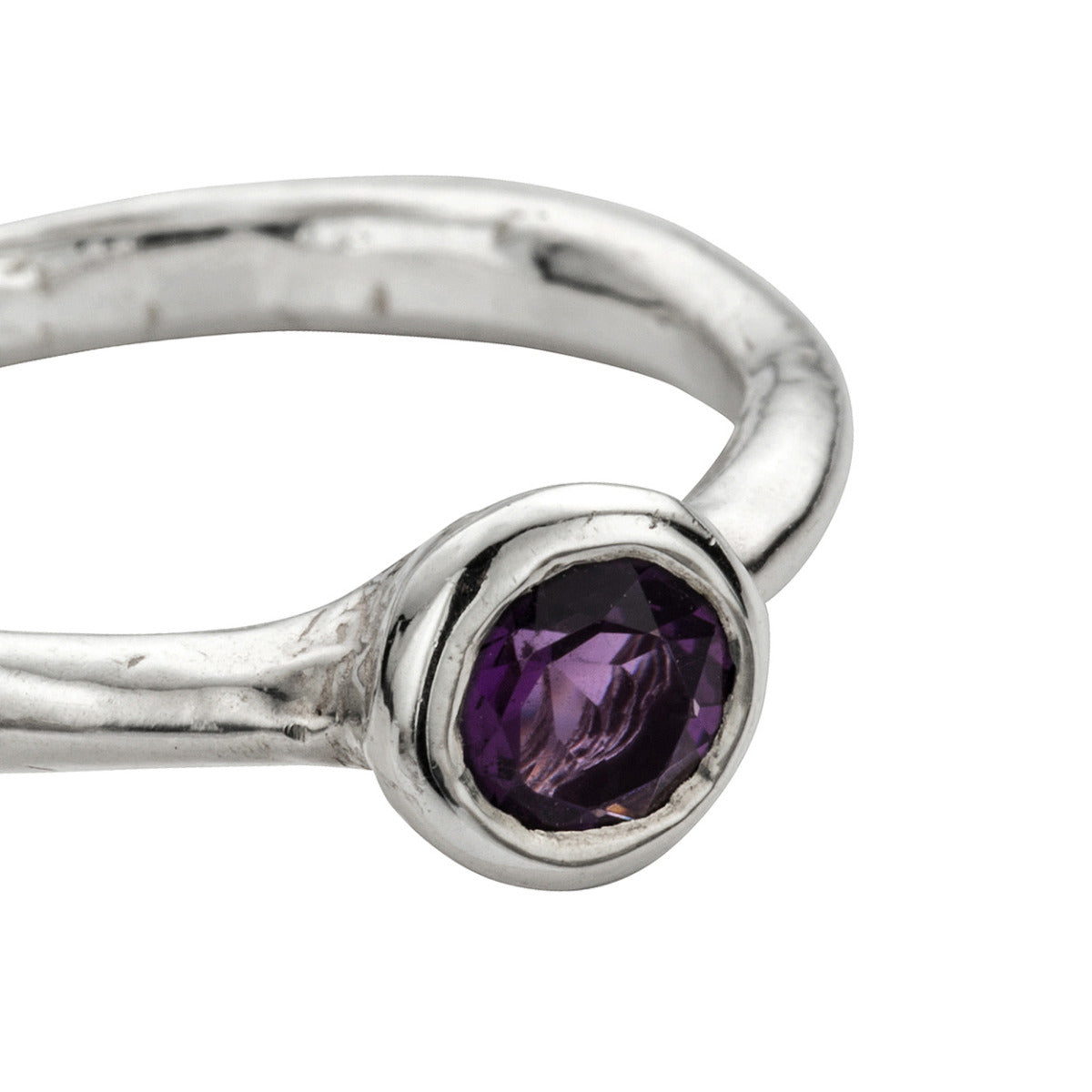 Silver Amethyst Baby Stone Ring
